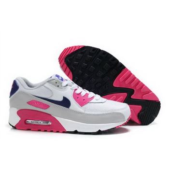 Nike Air Max 90 Womens Shoes White Pink Cool Grey Obsidian Discount